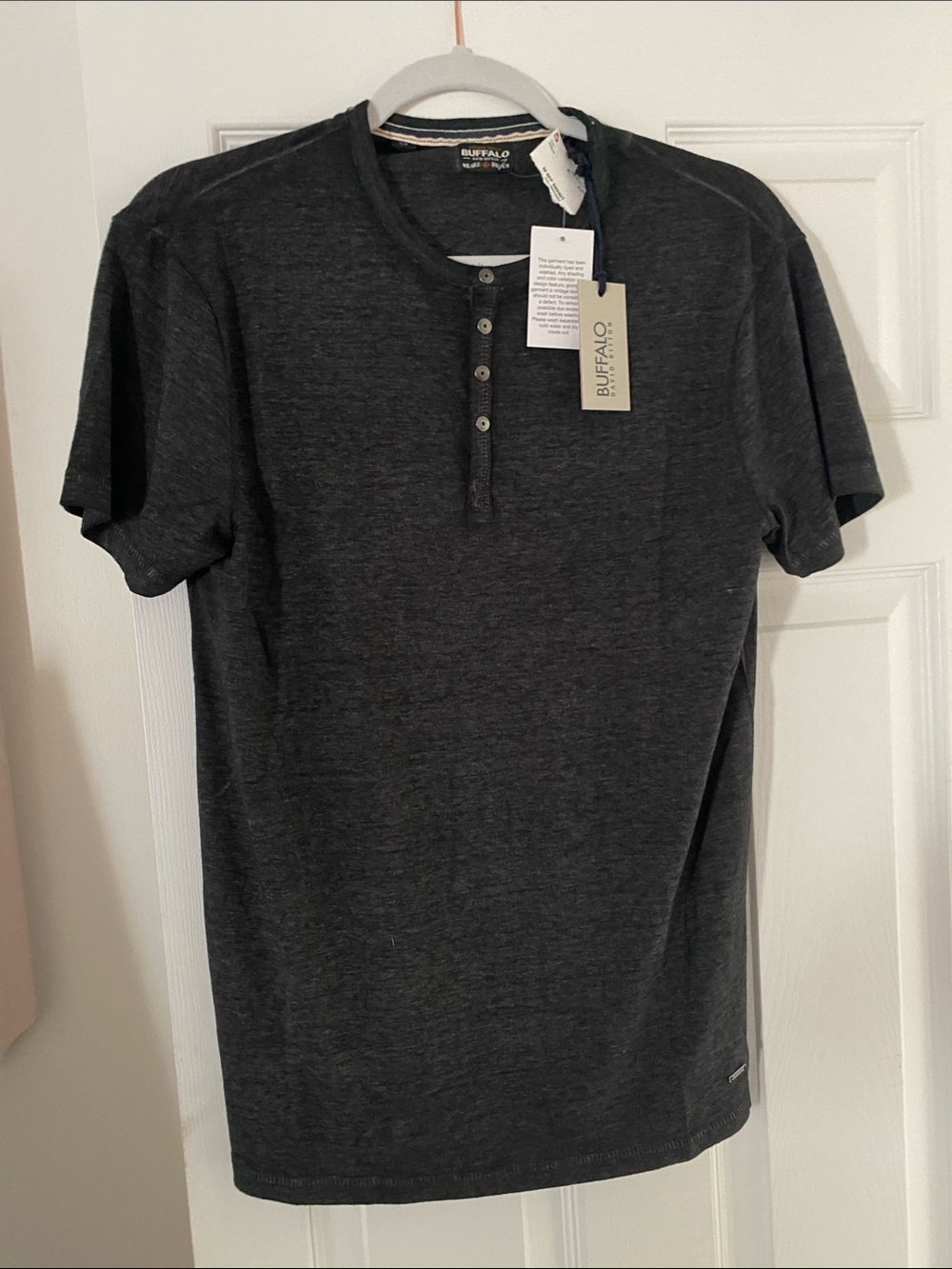 Buffalo David Bitton Charcoal Short-Sleeve Henley